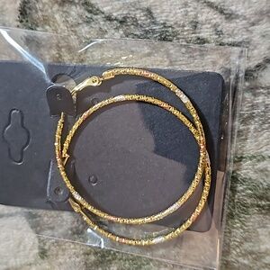 Tri toned hoop earrings. New